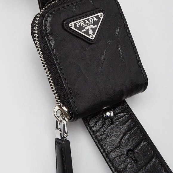 Prada Black Antique Nappa Leather Top Handle Bag 1BB092 - Picture 6 of 12